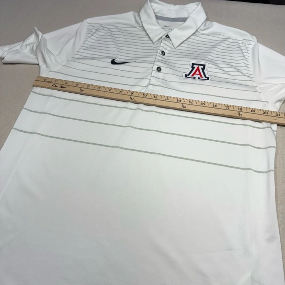Nike Men's White Polo Shirt with U of A Logo - Size Medium